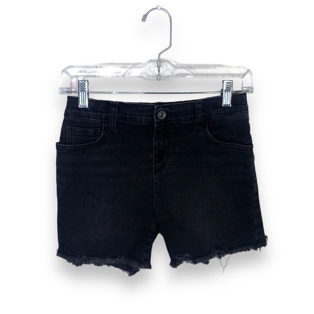 The Children’s Place Girls Black Denim Shortie Shorts Size 14 Cutoff Style